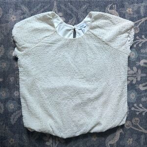 Willow & Root Youth Elegant Cream Textured Kids Blouse